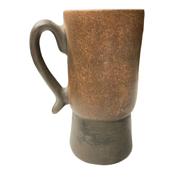 Leopoldo de Mexico Pottery Mug with Handle Red Clay Folk Art Tribal Man 7 1/2” - Picture 2 of 4